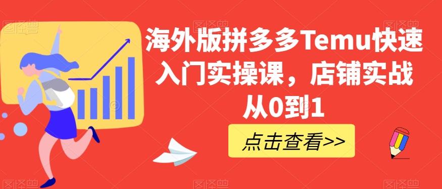 海外版拼多多Temu快速入门实操课，店铺实战从0到1-灼光资源宝库