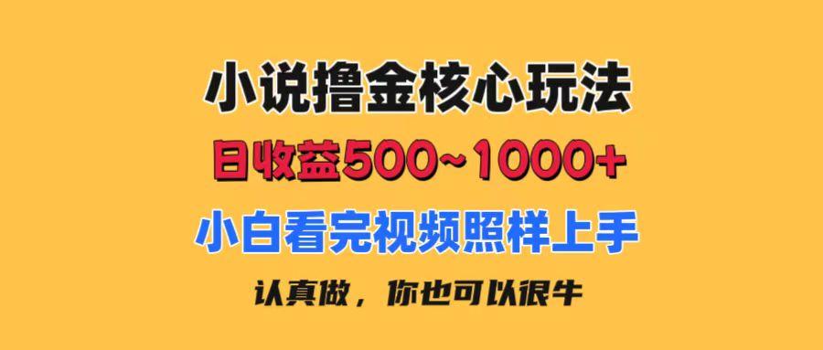 小说撸金核心玩法，日收益500-1000+，小白看完照样上手，0成本有手就行-灼光资源宝库
