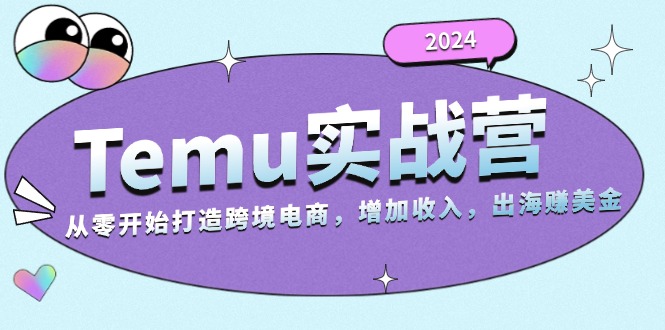 2024Temu实战营：从零开始打造跨境电商，增加收入，出海赚美金-灼光资源宝库