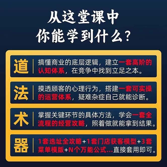 图片[1]-餐饮店盈利实操方法：教你怎样开一家持续能赚钱的餐厅(25节-灼光资源宝库