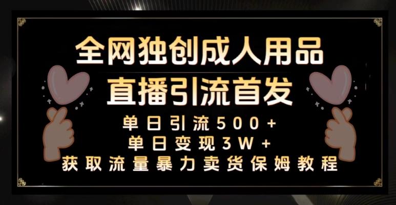 全网独创真人主播+无人直播单日引流500+，橙人用品暴力卖货单日变现3W+保姆似教学2.0【揭秘】-灼光资源宝库