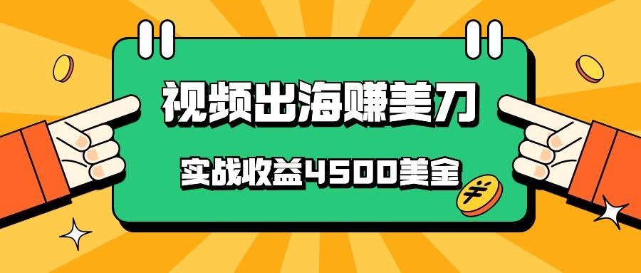 国内爆款视频出海赚美刀，实战收益4500美金，批量无脑搬运，无需经验直接上手-灼光资源宝库