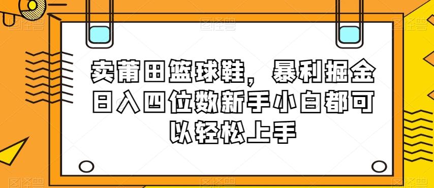 卖莆田篮球鞋，暴利掘金日入四位数新手小白都可以轻松上手【揭秘】-灼光资源宝库