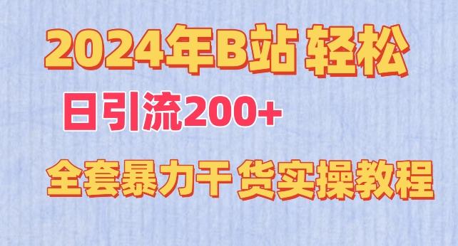 2024年B站轻松日引流200+的全套暴力干货实操教程【揭秘】-灼光资源宝库
