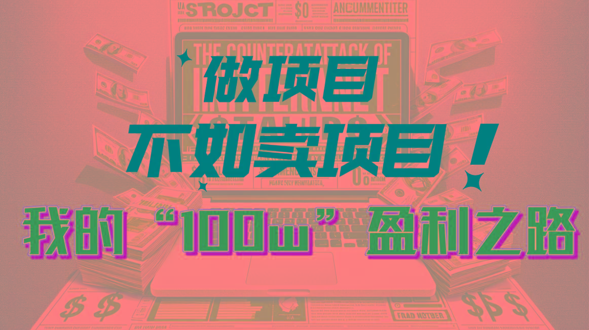 为什么做项目不如卖项目？我的100W+盈利之路-蘑菇资源宝库