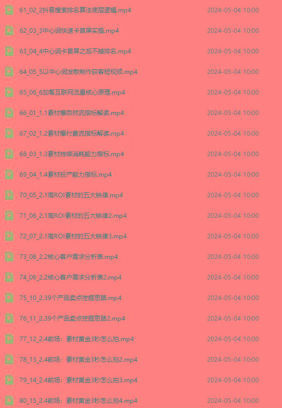 图片[4]-2024单品正价起号，直播素材投流选品：选品课+投流课+素材课+卡首屏/100节-灼光资源宝库