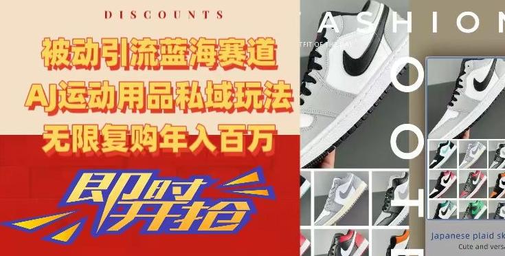 被动引流蓝海赛道，AJ运动用品私域玩法，无限复购年入百万【揭秘】-灼光资源宝库