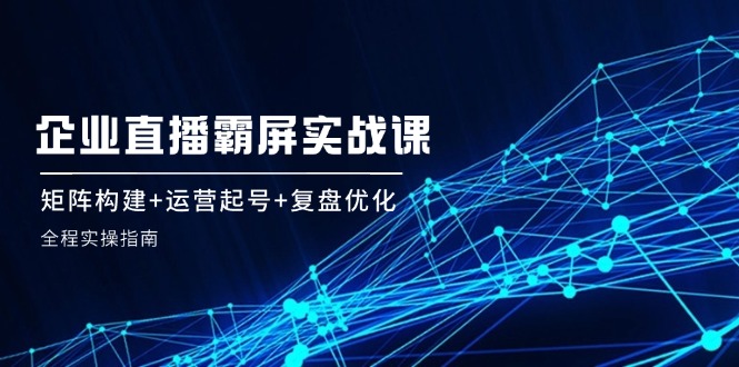企业直播霸屏实战课：矩阵构建+运营起号+复盘优化，全程实操指南-灼光资源宝库