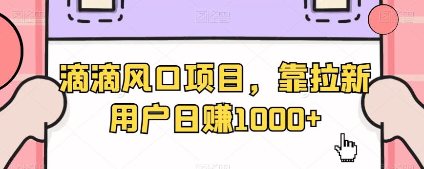 滴滴风口项目，靠拉新用户日赚1000+-灼光资源宝库