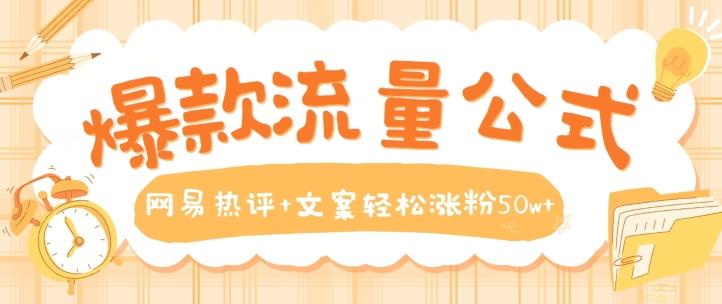 爆款流量公式，网易热评+文案轻松涨粉50w+【揭秘】-蘑菇资源宝库