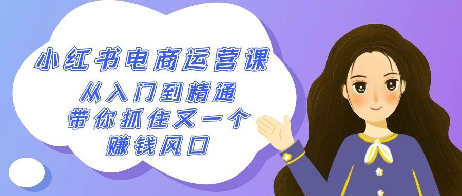 2024小红书电商运营课，从入门到精通，带你抓住又一个赚钱风口(50节课)-蘑菇资源宝库