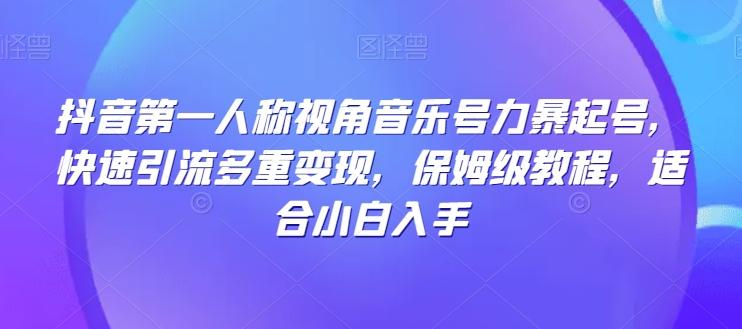 抖音第一人称视角音乐号力暴起号，快速引流多重变现，保姆级教程，适合小白入手-蘑菇资源宝库