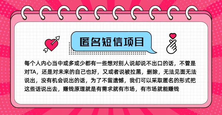 冷门小众赚钱项目，匿名短信，玩转信息差，月入五位数【揭秘】-灼光资源宝库