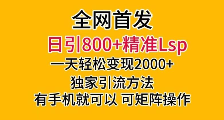 全网首发！日引800+精准老色批，一天变现2000+，独家引流方法，可矩阵操作【揭秘】-灼光资源宝库