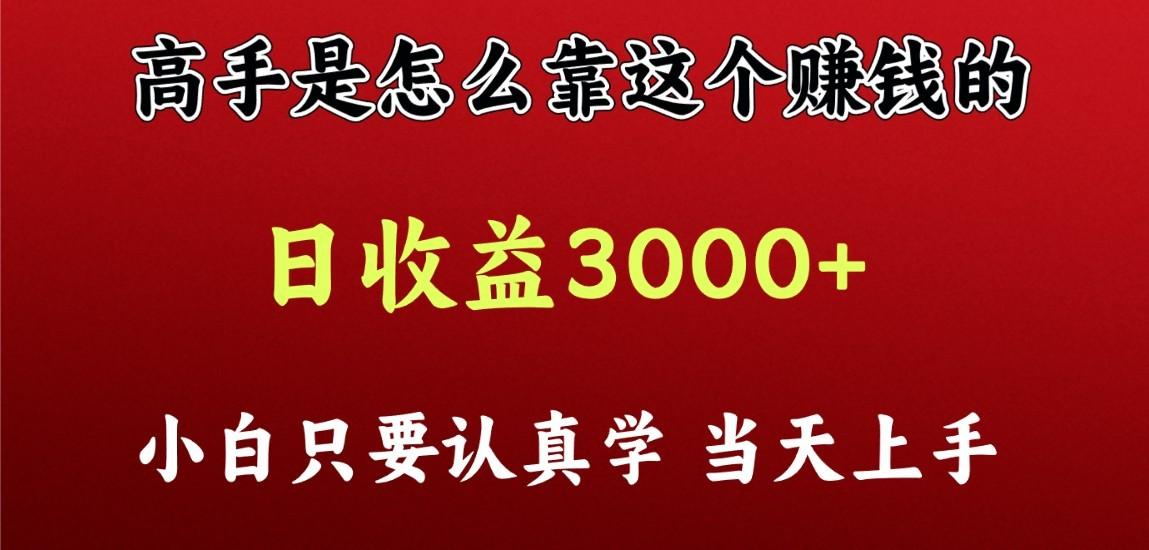 看高手是怎么赚钱的，一天收益至少3000+以上，小白当天上手-灼光资源宝库