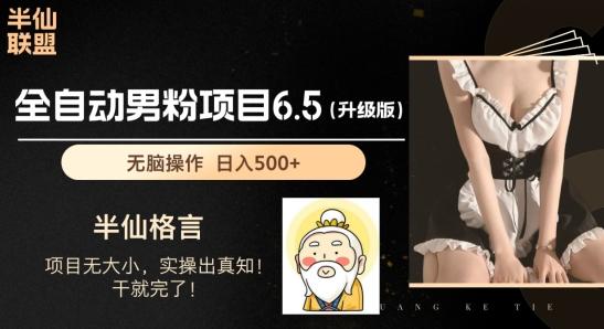 男粉项目6.5升级版，全自动男粉项目，日收入1K+【揭秘】-灼光资源宝库