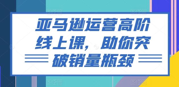 亚马逊运营高阶线上课，助你突破销量瓶颈-灼光资源宝库