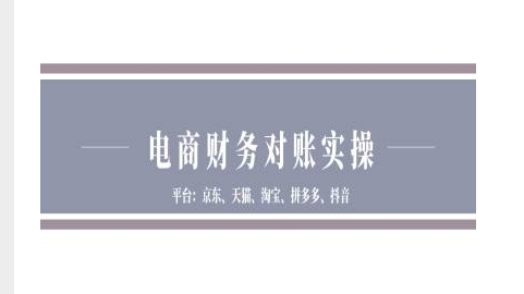 电商财务对账实操-京东天猫淘宝拼多多抖音电商财务对账-灼光资源宝库