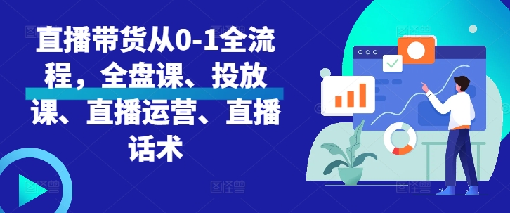 直播带货从0-1全流程，全盘课、投放课、直播运营、直播话术-蘑菇资源宝库