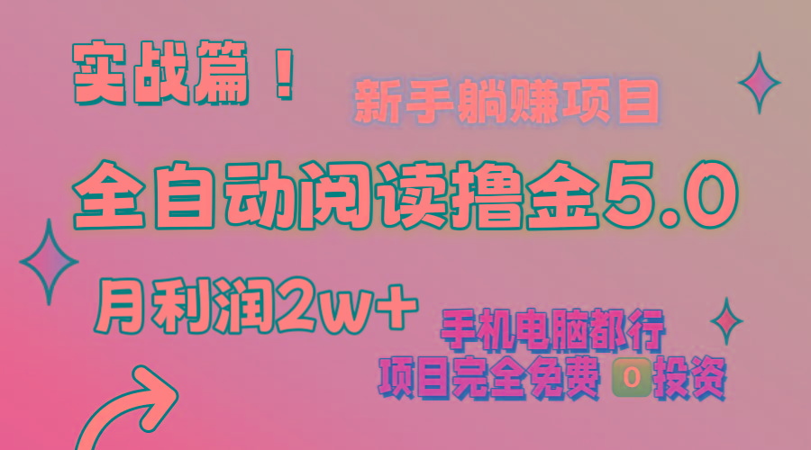 小说全自动阅读撸金5.0 操作简单 可批量操作 零门槛！小白无脑上手月入2w+-灼光资源宝库