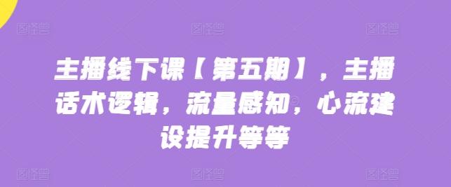 主播线下课【第五期】，主播话术逻辑，流量感知，心流建设提升等等-灼光资源宝库