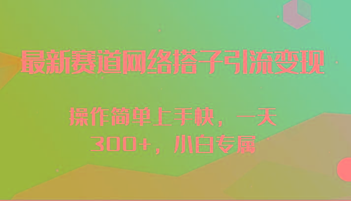 最新赛道网络搭子引流变现!!操作简单上手快，一天300+，小白专属-灼光资源宝库