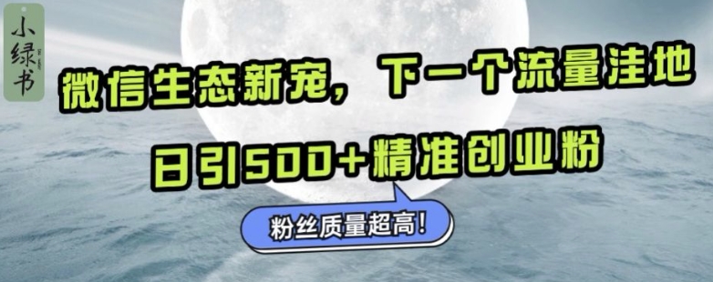 微信生态新宠小绿书：下一个流量洼地，日引500+精准创业粉，粉丝质量超高-灼光资源宝库
