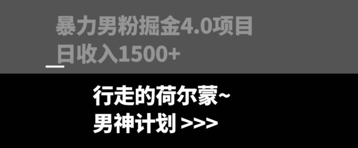 暴力男粉掘金4.0项目不违规不封号无脑复制单人操作日入1000+-灼光资源宝库