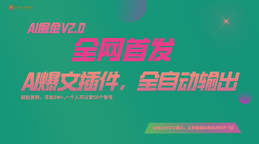 全网首发！通过一个插件让AI全自动输出爆文，粘贴复制矩阵操作，月入3W+-灼光资源宝库