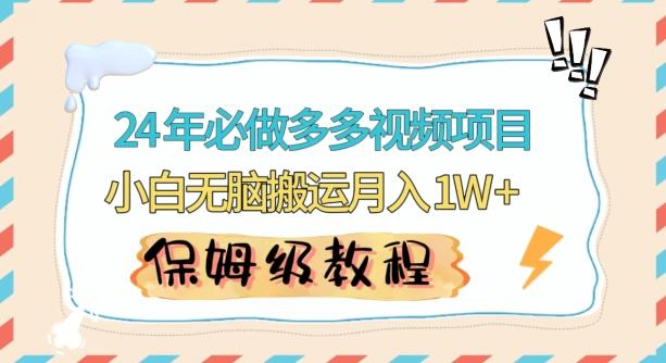 人人都能操作的蓝海多多视频带货项目，小白无脑搬运月入10000+【揭秘】-灼光资源宝库