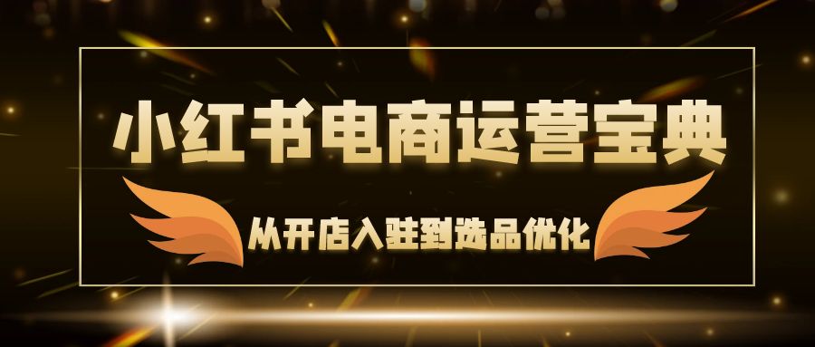 小红书电商运营宝典：从开店入驻到选品优化，一站式解决你的电商难题-灼光资源宝库