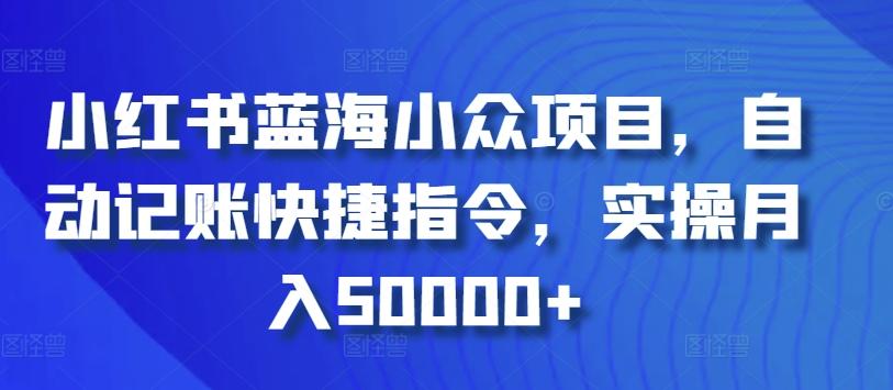 小红书蓝海小众项目，自动记账快捷指令，实操月入50000+【揭秘】-灼光资源宝库