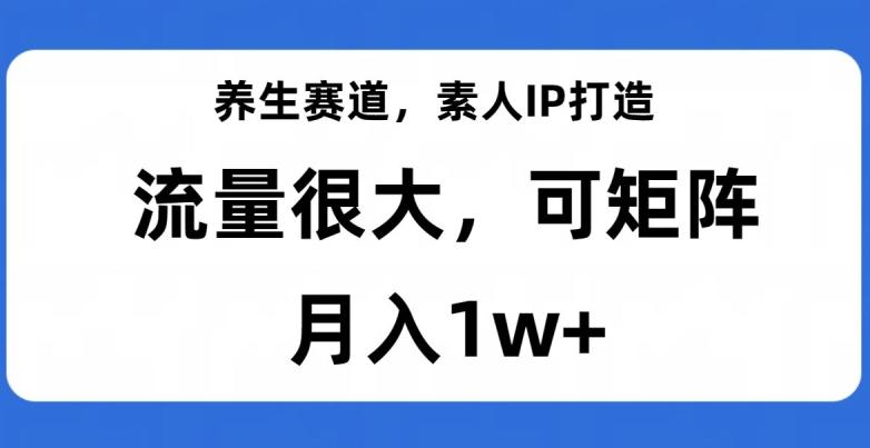 养生赛道，素人IP打造，流量很大，可矩阵，月入1w+【揭秘】-灼光资源宝库