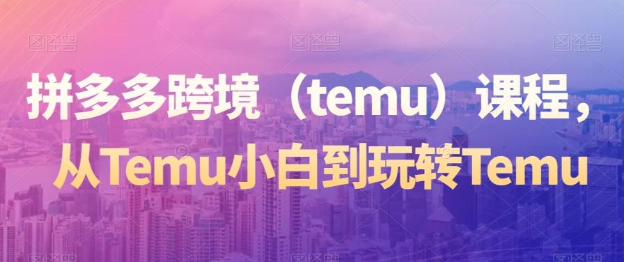拼多多跨境（temu）课程，从Temu小白到玩转Temu-灼光资源宝库