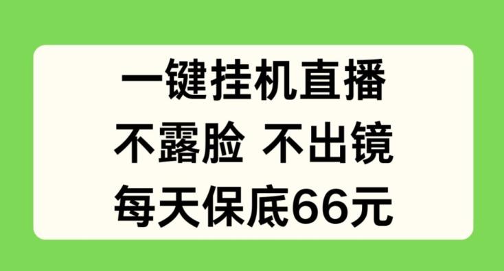 一键挂JI直播，不露脸不出境，每天保底66元【揭秘】-灼光资源宝库