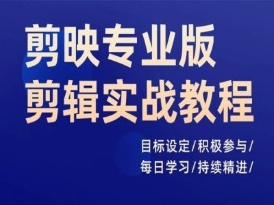 剪映专业版剪辑实战教程，目标设定/积极参与/每日学习/持续精进-灼光资源宝库