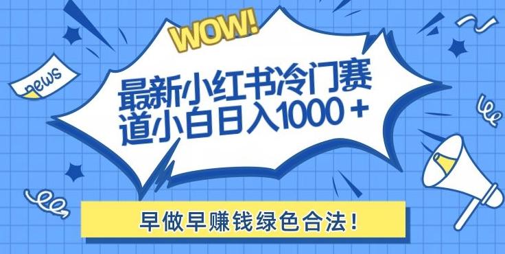 最新小红书冷门赛道日入1000+一部手机小白轻松-灼光资源宝库