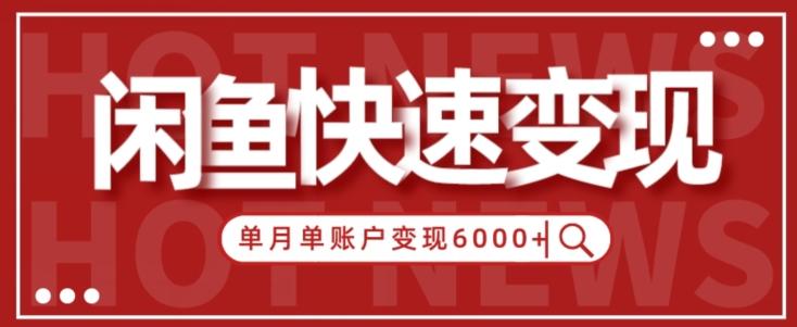 【新手项目】小白快速在闲鱼单月单账号变现6000+的秘密-灼光资源宝库