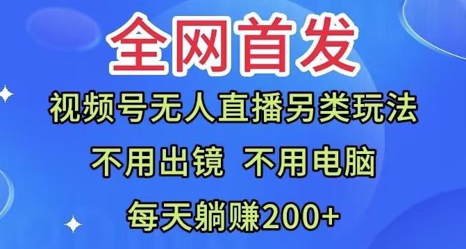 全网首发：视频号无人直播另类玩法，无需电脑，每天躺赚200+-灼光资源宝库