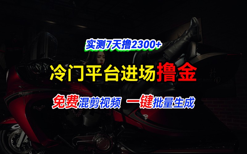 全新冷门平台vivo视频，快速免费进场搞米，通过混剪视频一键批量生成，实测7天撸2300+-灼光资源宝库