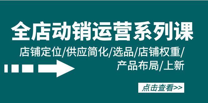 (9845期)全店·动销运营系列课：店铺定位/供应简化/选品/店铺权重/产品布局/上新-灼光资源宝库
