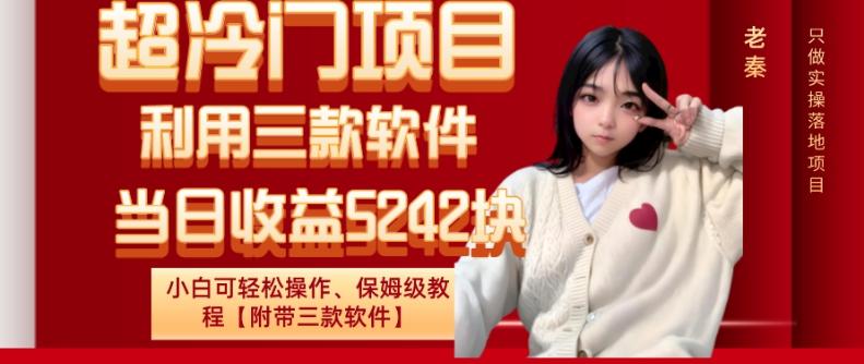 超冷门项目、利用三款软件、当日收益5242块、小白可轻松操作、保姆级教程【附带三款软件】-灼光资源宝库