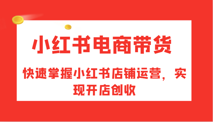 小红书电商带货，快速掌握小红书店铺运营，实现开店创收-灼光资源宝库