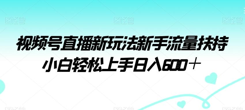 视频号直播新玩法新手流量扶持小白轻松上手日入600＋【揭秘】-灼光资源宝库
