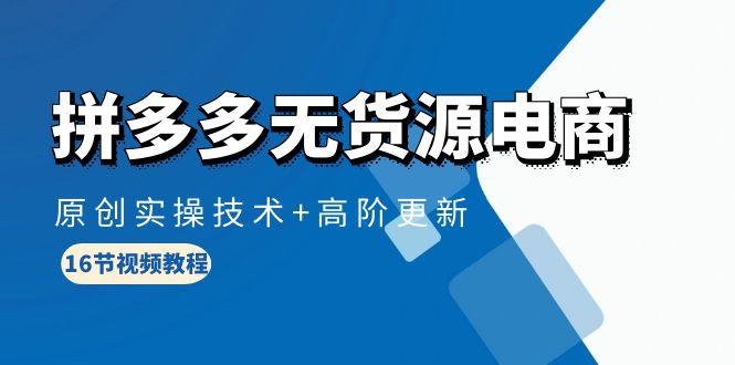 (10015期)拼多多无货源电商，原创实操技术+高阶更新(16节视频教程)-灼光资源宝库