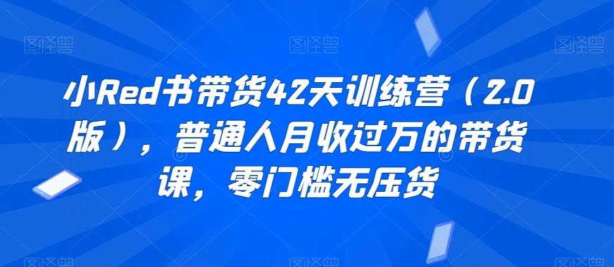 小Red书带货42天训练营(2.0版)，普通人月收过万的带货课，零门槛无压货-灼光资源宝库