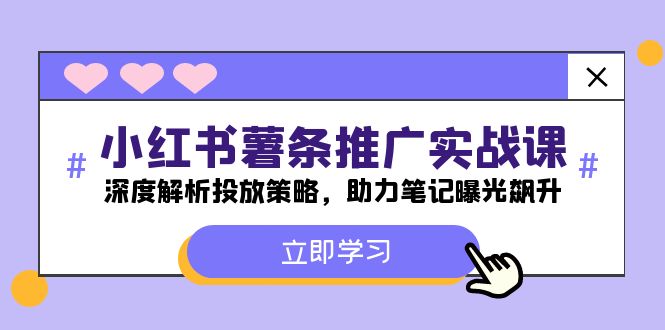 小红书-薯条推广实战课：深度解析投放策略，助力笔记曝光飙升-灼光资源宝库