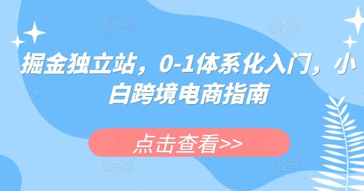 掘金独立站，0-1体系化入门，小白跨境电商指南-灼光资源宝库