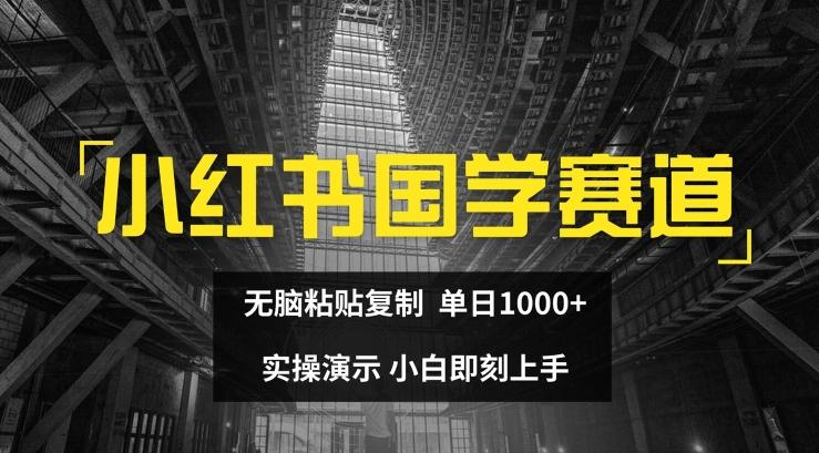 小红书国学赛道，无脑粘贴复制，单日1K，实操演示，小白即刻上手【揭秘】-灼光资源宝库
