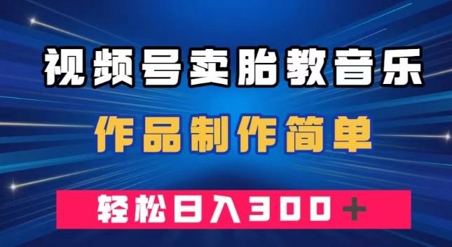 视频号卖胎教音乐，作品制作简单，一单49，轻松日入300＋-灼光资源宝库